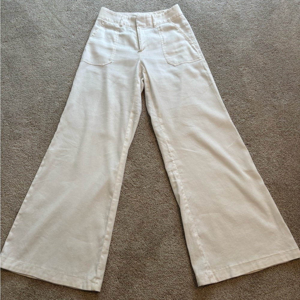 White linen pants